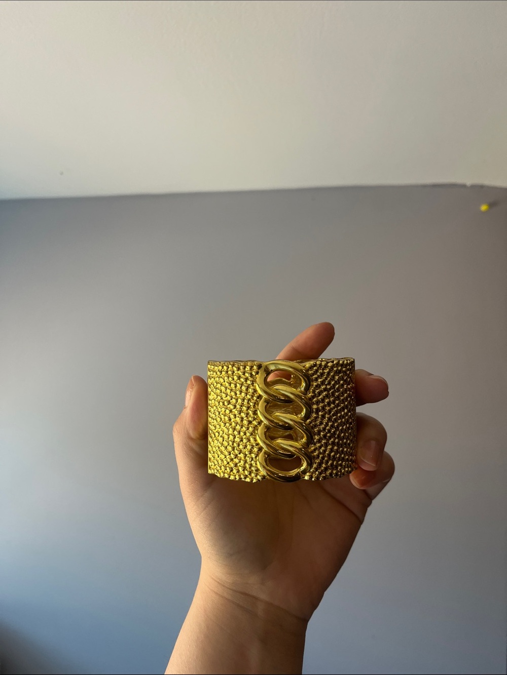 Gold tone cuff bracelet